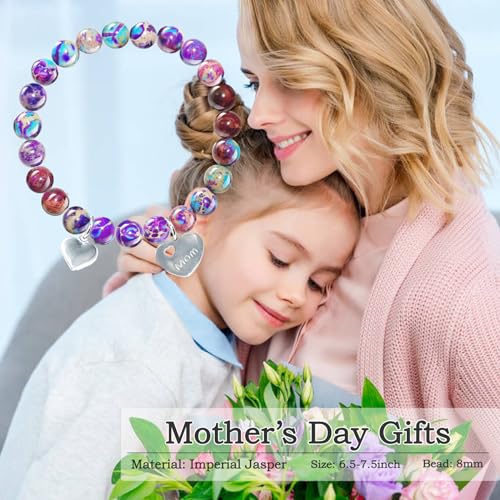 Image of New Mom Gifts, Footprint Charm Bracelet with Message Gift Card Mothers Day Gifts for New Mom,Mommy To Be,1st Time Mom,Expecting Mom