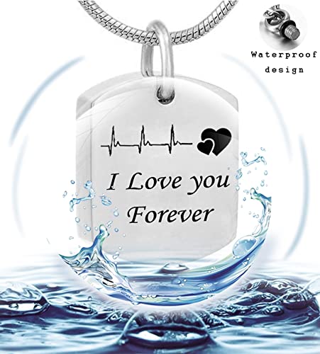 Collier urne acier inoxydable médaillon commémoratif personnalisable