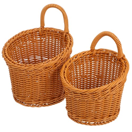 ABOOFAN Onion Ginger Garlic Storage Basket Hanging Kitchen Wall Basket Plastic Wicker Small Vegetable Organizer for Pantry and Countertop