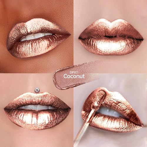 Image of Depuplum Nude Lipsticks for Women Metallic Glitter Lipstick Long Lasting