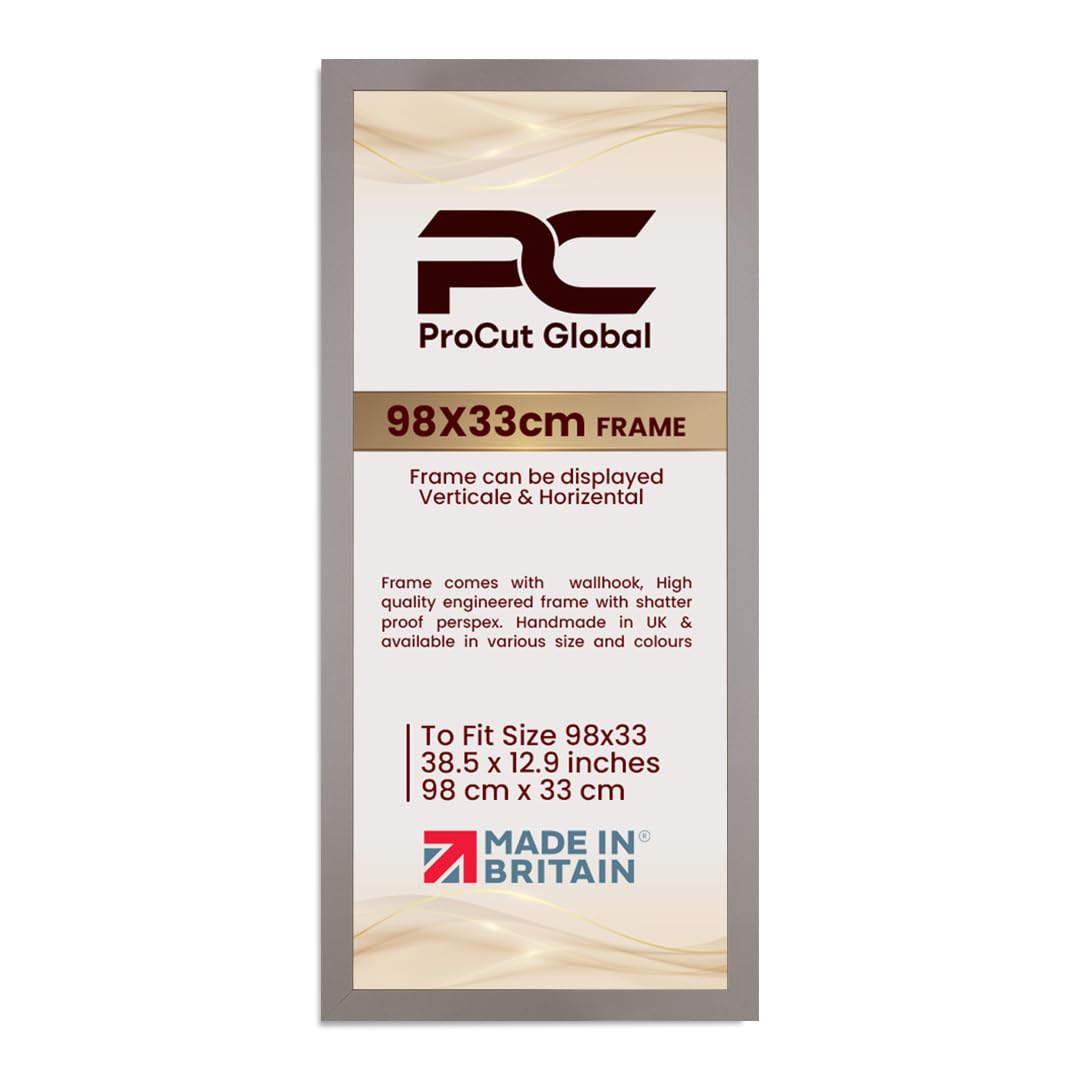 Procut Global 98X33CM Rose Gold Picture Frames - Modern Wooden Photo Frame with Shatterproof Perspex for Wall or Tabletop - Perfect for Posters, Certificates, Prints - Sizes & Colors Available