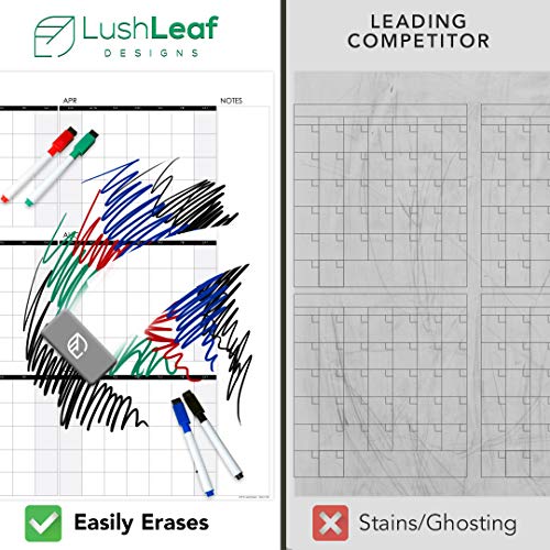 Large Dry Erase Wall Calendar - 24X39 Inches - Blank Undated 2023 Reusable Year Calendar - Whiteboard Yearly Poster - Laminated Office Jumbo 12 Month Calendar #TOP4