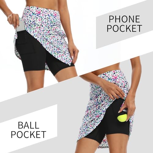 Image of M MOTEEPI Modest Knee Length Skorts Skirts for Women Tennis Athletic Golf Skort with Pockets UV Protection High Waist