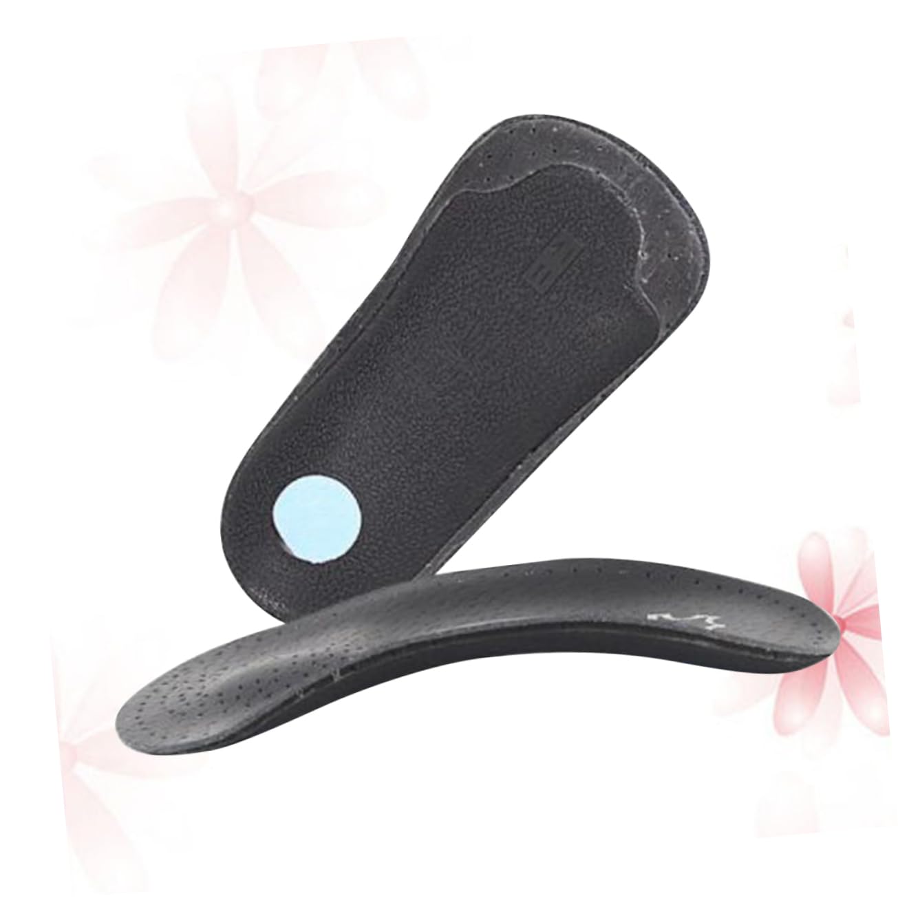 KOMBIUDA 1 Pair Arch Support Insoles for Latex Pads Anti-Slip Half Yard Insoles Comfortable and Breathable Size 43-44 Black