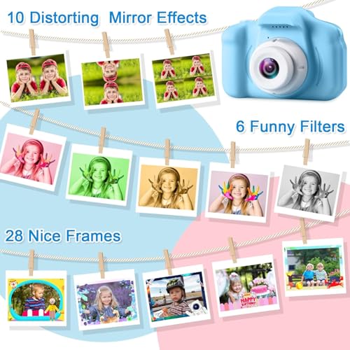 TOYTONIC Kids Digital Camera for Boys - 3MP Dual Lens, 1080P Video, 2.0 Inch Screen with Time-Lapse, Games, and Voice Recorder - Stylish Blue Design 3 51SOsJkEtBL