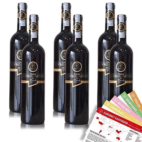 Cavino Deus Mavrodaphne Patra Likörwein, süß, sortenreines Weinpaket + VINOX Winecards (6x0,75l)