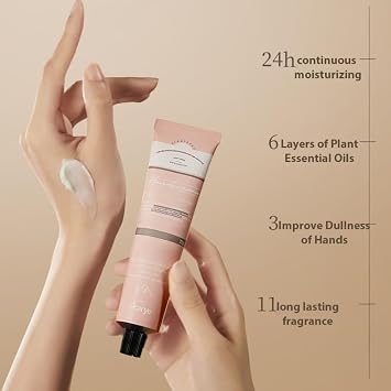 1PC Aarye Peach/Garden Tea Perfumed Perfect Hand Cream Fragranced Nourishing Moisturizing Hand & Nail Cream, 75g / 2.65 OZ (Garden & Tea, 75g)