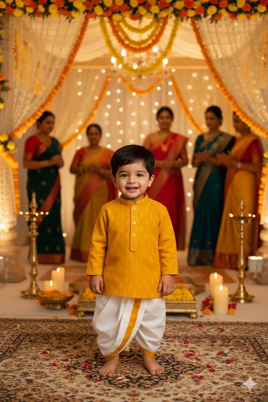 Baby boys and boy Hazar buti punjabi and dhuti with kalka print||||D,Hazar Buti Punjabi-image-35
