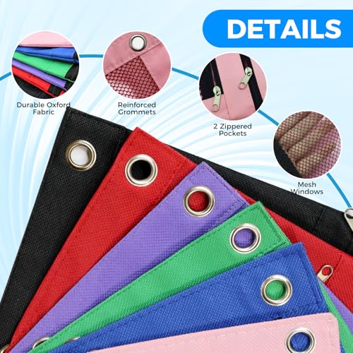 Image of 36Pcs Pencil Pouch for 3 Ring Binder - Pen Case 3 Hole Pencil Pouch Zipper Bag Holder Bulk Accessories Clear Window Aesthetic Organizer Pockets