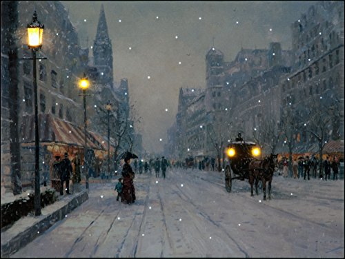 Snowtime Battery Operated Fibre Optic Canvas