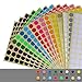 Tweal Gommettes Autocollantes Rondes,16 Feuilles 16mm Couleur Codage Étiquettes pour Le Bureau,école,Calendriers,Autocollants de Carte