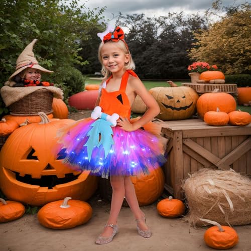 Girl LED Halloween Princess Dresses Up Lace Tutu Tulle Slip Dress Girls Light Up Dress for Halloween Costumes4