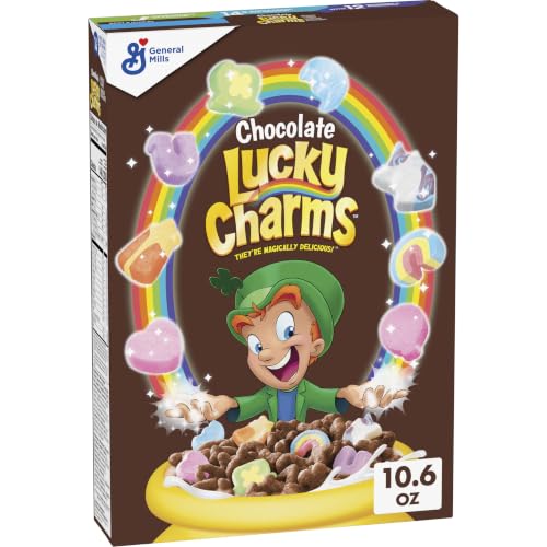 Image of Lucky Charms Chocolate Kids Breakfast Cereal with Marshmallows, 10.6 oz