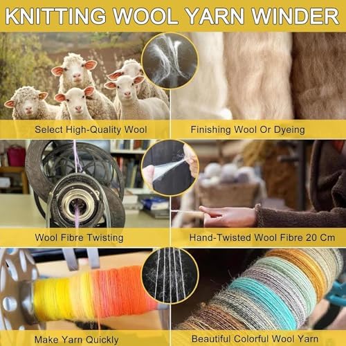 Compact Electric Wool Spinner | 12V Yarn Wheel Machine | 4oz Fiber Capacity | Adjustable Speed 0-800RPM | Ideal for Knitting & Weaving Projects