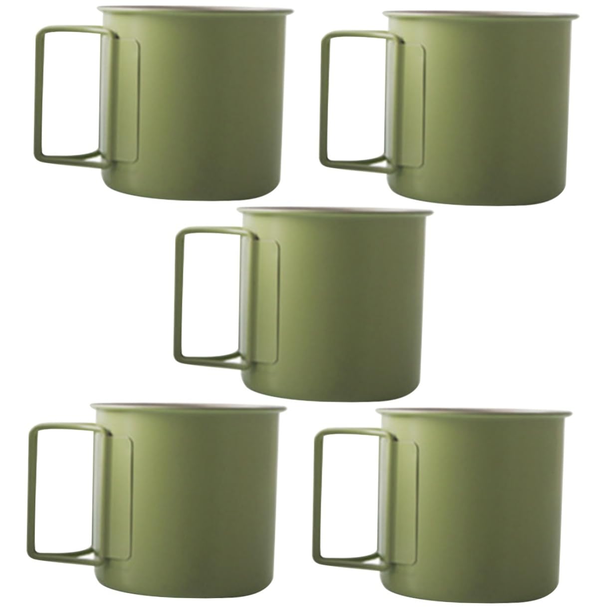 VANZACK 5stücke Faltbarer Campingbecher Mit Griff Multifunktionale Outdoor Tasse Für Wasser Kaffee Und Getränke Tragbar Und Leicht Für Camping Und Grün