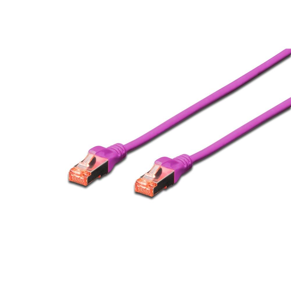 Digitus LAN Cable Cat 6-2m - RJ45 Network Cable - S/FTP Shielded - Compatible with Cat6A & Cat7 - Violet