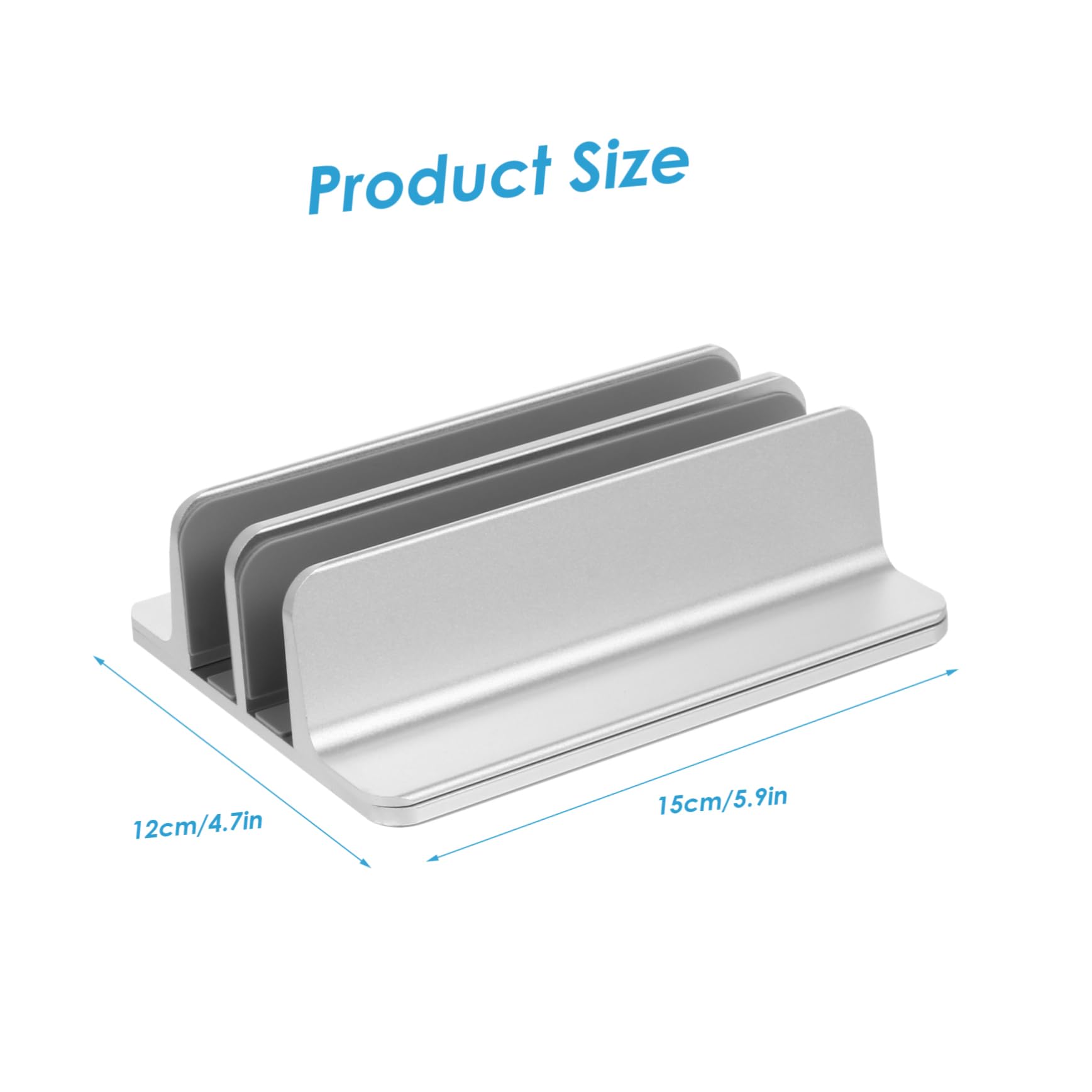 Alliage D'aluminium Support Vertical Double Fente, Largeur Réglable, Protection en Silicone, Antidérapant, pour Ordinateur Portable pour Bureau