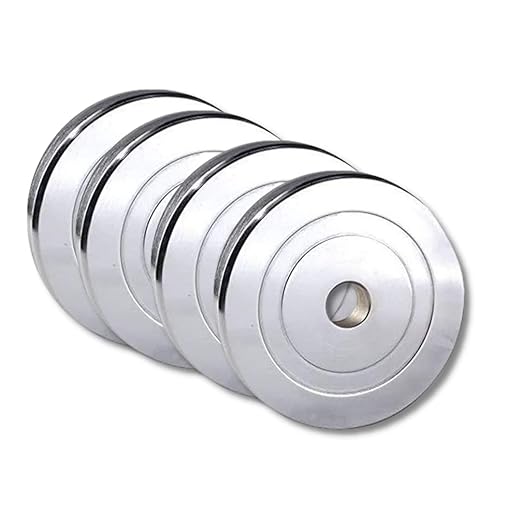 HASHTAG FITNESS spare gym weight plates chrome steel weights METAL INTEGRATED weights for gym 10kg to 100kg Steel gym plates for Gym equipments for home workout (30, Chrome Steel)
