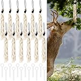 Soulchen 24 Pcs 12 Set Deer Hemp Scrape Rope and Deer Urine Wick for Hunting 8.27 Inch Scent Mock Tassel Ropes with Zip Ties Effective White Tail Attractant Hunt Accessories for Hunter Gifts
