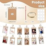 simarro 1st Birthday Party Photo Banner, Newborn to 12 Months Photo Garland Display For Baby Boy Girl Party Decoration Supplies Monthly Milestones First Birthday Picture Banner - Image 2