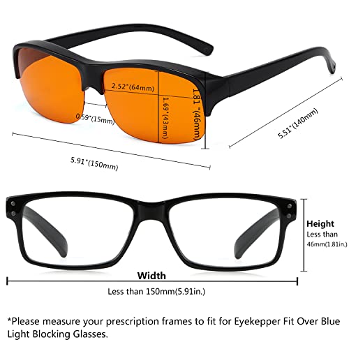 Image of Eyekepper 100% Anti-Blue Light Blocking Fitover Glasses Wear Over Computer Glasses With Amber Lens