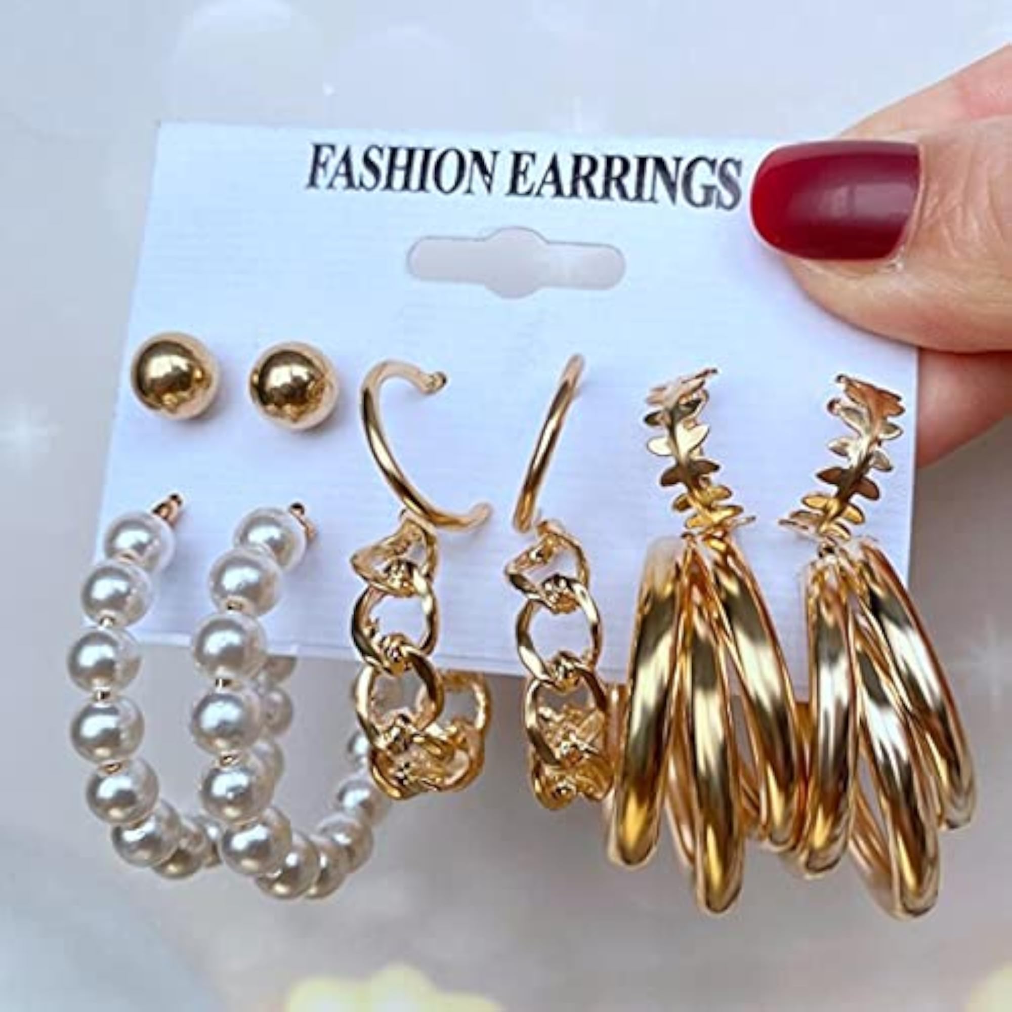 Plated Hoops Earrings Combo (Style 4)