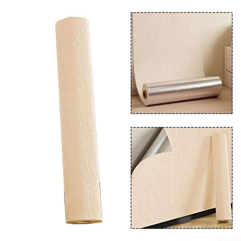 Sticker mural imperméable XPE beige pour masquer les défauts des murs - 4