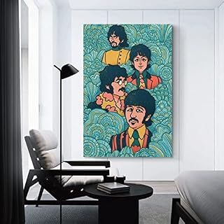 LORGL Poster décoratif sur toile The Beatles – Pour chambre à coucher – 50 x 75 cm - Les Beatles, Paul McCartney, John Lennon, RIngo Starr, George Harrison LORGL Poster décoratif sur toile The Beatles - Pour chambre à coucher - 50 x 75 cm – Image 3