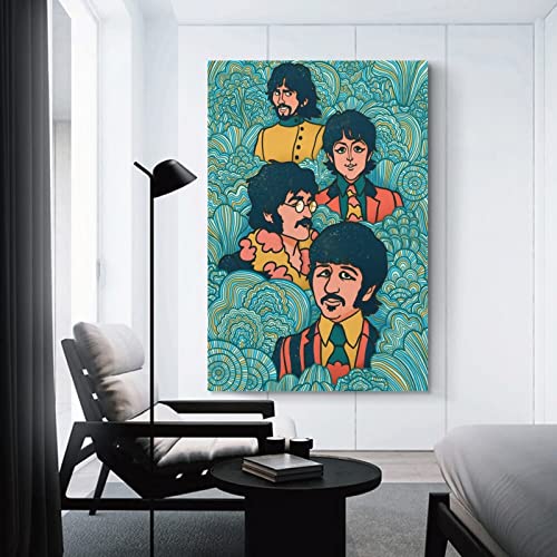 LORGL Poster décoratif sur toile The Beatles – Pour chambre à coucher – 50 x 75 cm - Les Beatles, Paul McCartney, John Lennon, RIngo Starr, George Harrison LORGL Poster décoratif sur toile The Beatles - Pour chambre à coucher - 50 x 75 cm – Image 4