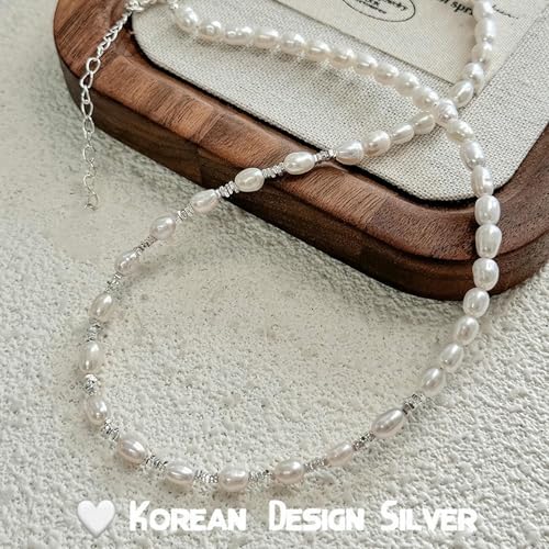 Collier de perles d'eau douce naturelles : idée cadeau d'anniversaire en argent 925