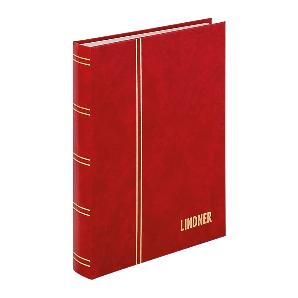 LINDNER Das Original Classeur pour Timbres Standard avec 32 Pages Blanches, 165 x 220 x 24 mm, Rouge