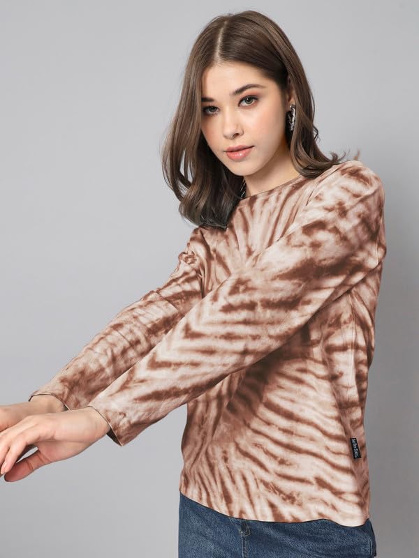 Image of THE DRY STATE Women's Multicolour tie dye Full Sleeves t-Shirt