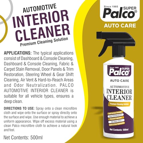 Image of PALCO Combo Auto Care 2 Products | Car Interior Cleaner Spray (500ml) with Rat Repellent Spray 150ml | Deep Cleaning, Eco-Friendly Rat Protection | Car Dashboard and Seat Cleaner Care Accessories