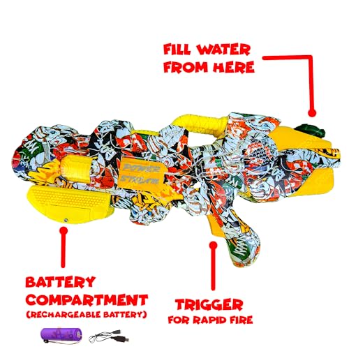 Image of PoPo Toys Summer-SparkStream: Electric Aquatic Blaster| Long Range | High Pressure Automatic Squirt Gun Toys for Summer Pool Party | Automatic Electric Water Guns for Adults & Kids