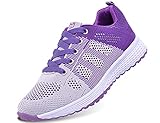 IYVW 1721 Turnschuhe Fitness Trekking Laufschuhe Straßenlaufschuhe Sportschuhe Air Damen Violett 35 EU
