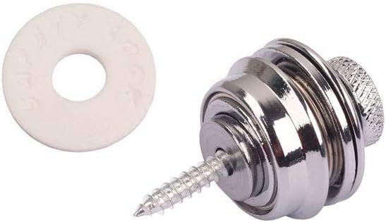 Alnicov Electric Guitar Strap Lock for Electric Acoustic Guitar Bass Chrome