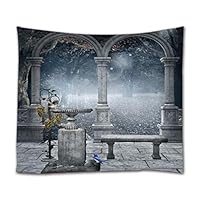 A.Monamour Wandbehang 180x230 Cm - Blaue Meer Welle Design Polyester