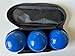 BuyBocceBalls Listing - Unique 3 Ball 73mm Metal Boules Set with 3 Blue Balls