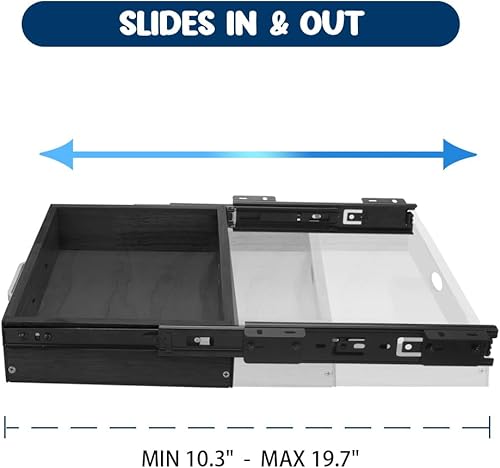 Miniatura 4 de Cajón extraíble deslizante montado debajo del escritorio de madera mejorado, con rodamientos de bolas, organizador de almacenamiento para cajones