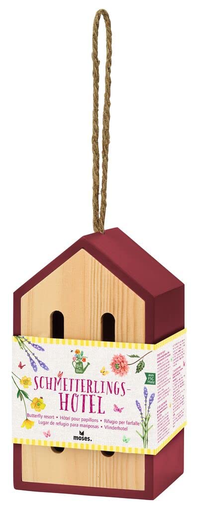 Schmetterlingshaus Aus Holz Mit Futterspender – Nistkasten & Gartendeko Für Schmetterlinge, Käfer & Florfliegen