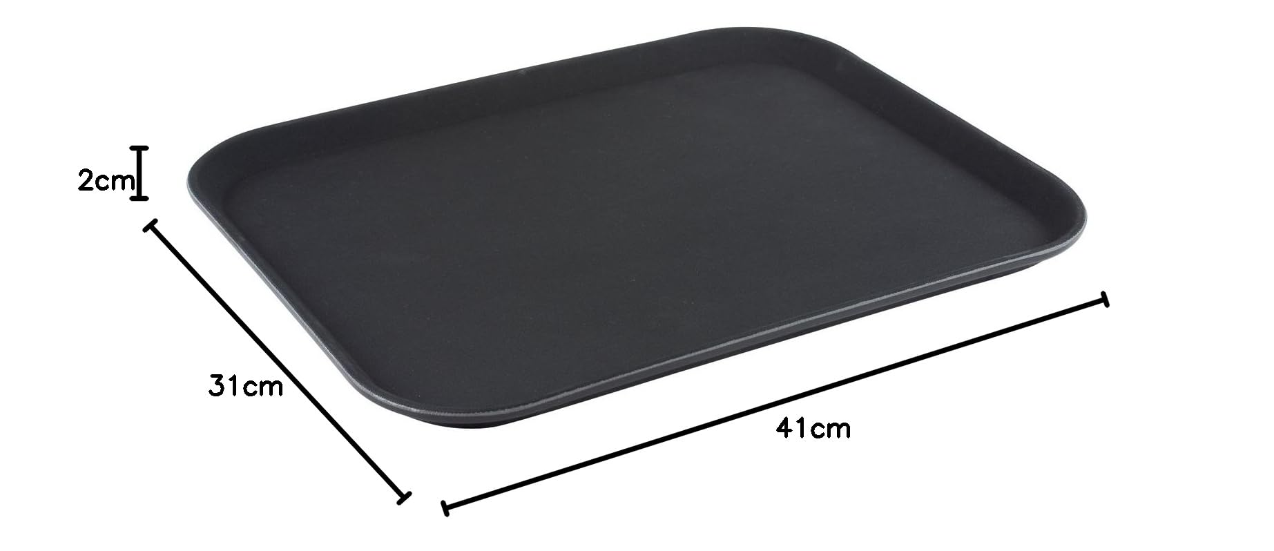 HENDI Vassoio da portata, rotonda, bordo alto, rivestimento antiscivolo, multiuso, per buffet, vassoio di servizio, da cucina, per fast food, cibo e bevande, ⌀360x(H)39mm, polipropilene, nero