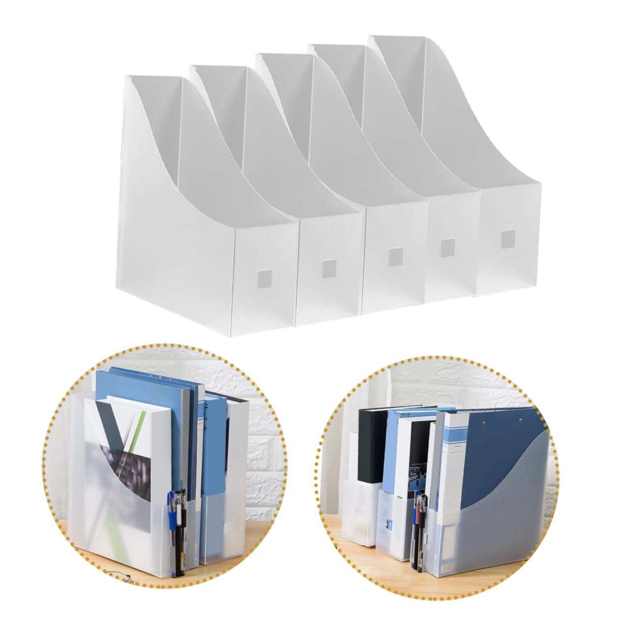 5pezzi Organizer Da Scrivania Trasparente Per Documenti Cartelle e Lettere Struttura Resistente e Design Moderno Per Ufficio e Scuola