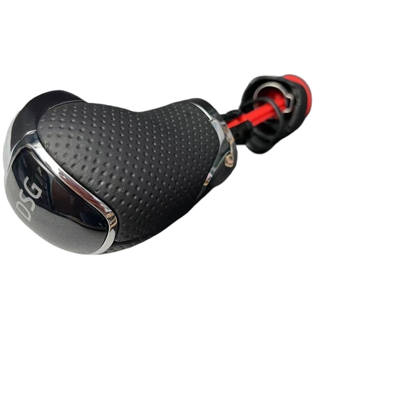 ZJHYGMD for Skoda for Octavia for Superb for Yeti DSG Gear Shift Knob Head Handball Leather for Cr Accessories(Chrome Leather Hole)