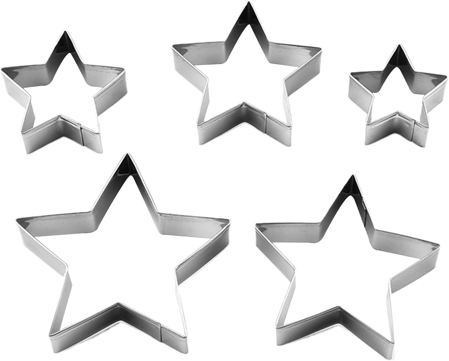 Star Cookie Cutter, Baking Molder, Rust Proof Precision Cutting Compact Lightweight Creative Versatile Use, Baking Cutter Set for Pastry Deserts Party Present, 3.03x2.95x0.67inches, Silver