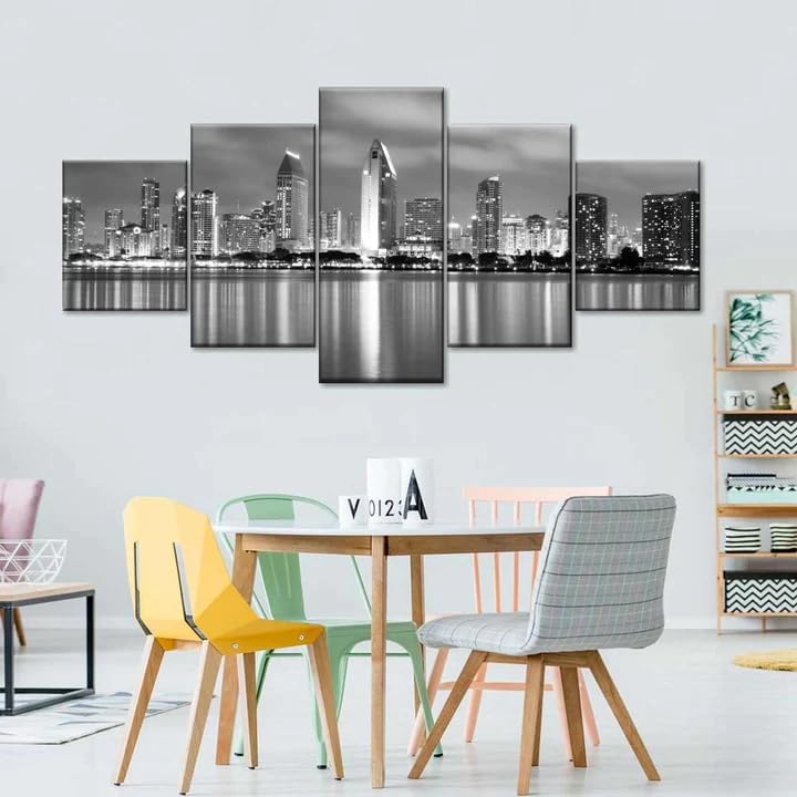 Art impressions sur toile San Diego 5 morceaux texture intissée élégante 200 * 100cm