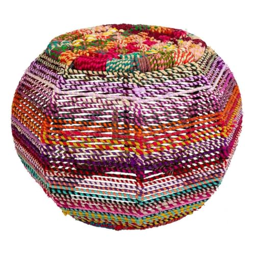 WANDERLUST DECO Taburete de Cuerda Trenzada