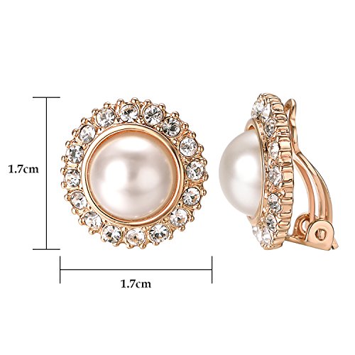 Yoursfs Ivory Pearl Clip On Earrings For Women 18k Gold Plated Flower Wedding Fashion Jewelry CZ Dainty Earring2