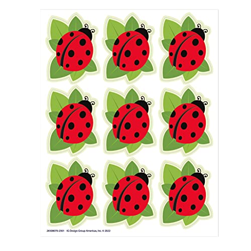 Eureka 650807 Ladybugs Extra Large Stickers for Teachers and Student Encouragement, 1.3" x 1.75", Multicolor, 36pcs