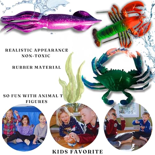 Image of Big Size Animals Toys for Kids Big Size for Kids 3+ Years 6PCs Fish Ocean Animal Toy Set Figure | Water Animals Birthday Gifts Water Ocean Animal Figurines Toys (Undersea Animal)