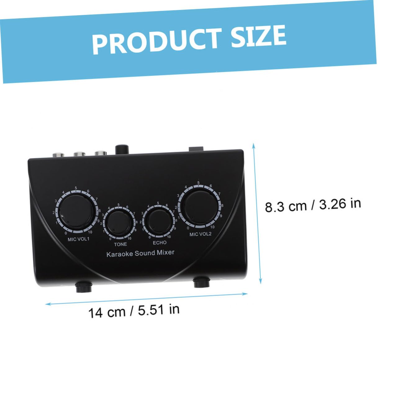 Gatuida Professioneller Kleiner Audiomixer mit 2 Mikrofoneingängen ABS Gehäuse Kompakt für Karaoke und Dj Equipment